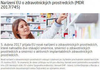 Nařízení EU o zdravotnických prostředcích (MDR 201