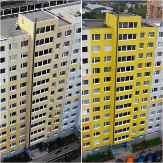 Renovace zateplené fasády bytového domu