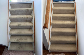 čištění koberce na schodech