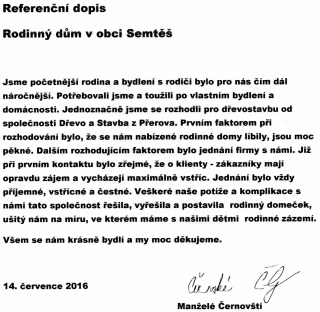 Reference - Černovští Semteš