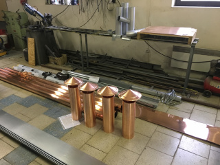 Hlavní nádraží, Brno, 2018 - výroba klempířských p