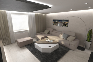 vizualizace obývacího pokoje