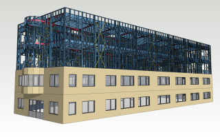 Nástavba kancelářské budovy 2016 - 3D model ocelov