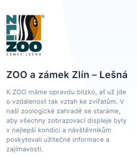 Reference - ZOO a zámek Zlín