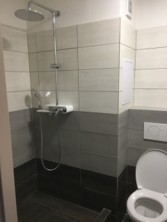šedobílá koupelna