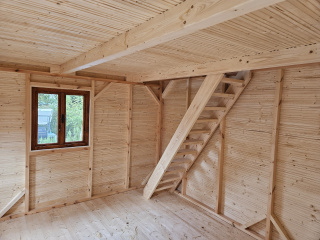 interiér dřevostavby